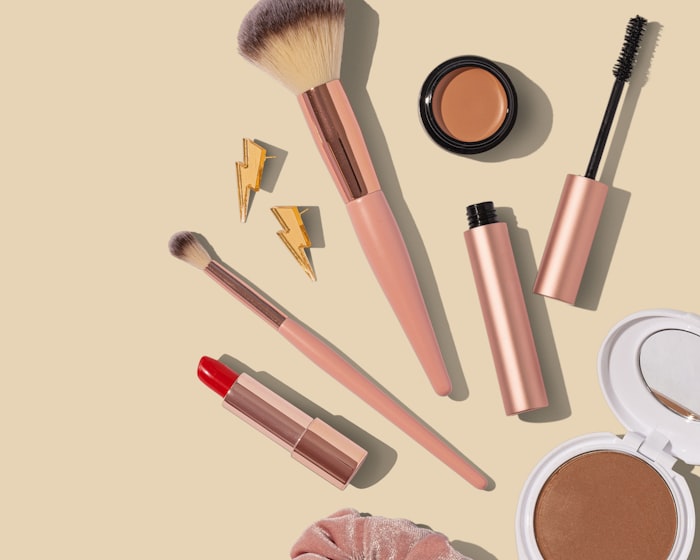 Makeup brushes and cosmetics